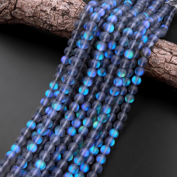 Genuine, Tigers Eye Beads, Blue Titanium Flash Coat, 14mm Round, 16 String