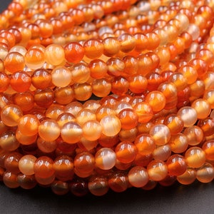 AAA Natural Carnelian 4mm 6mm 8mm 10mm 12mm Round Beads Highly Polished Finish Natural Red Orange Gemstone 15.5 Strand image 6