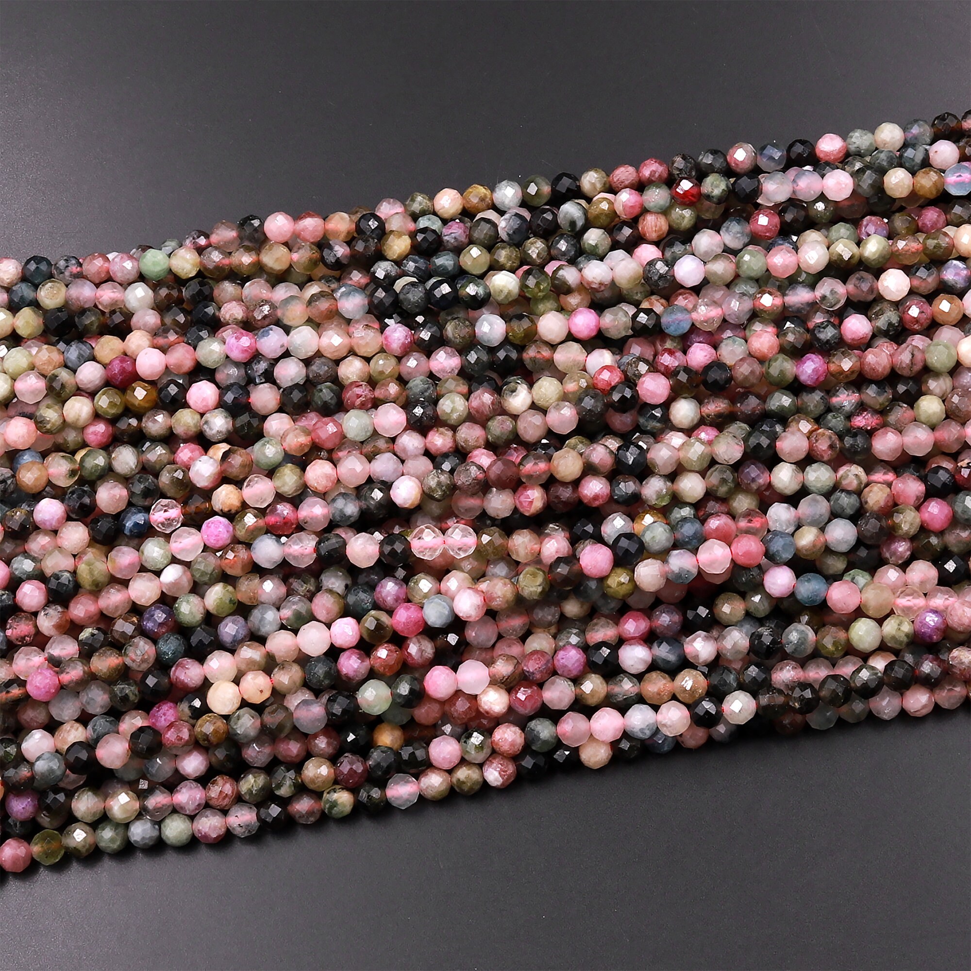 Perline Di Pietra Preziosa Sfaccettate Rotonde Con Micro Taglio Di - Foto 7