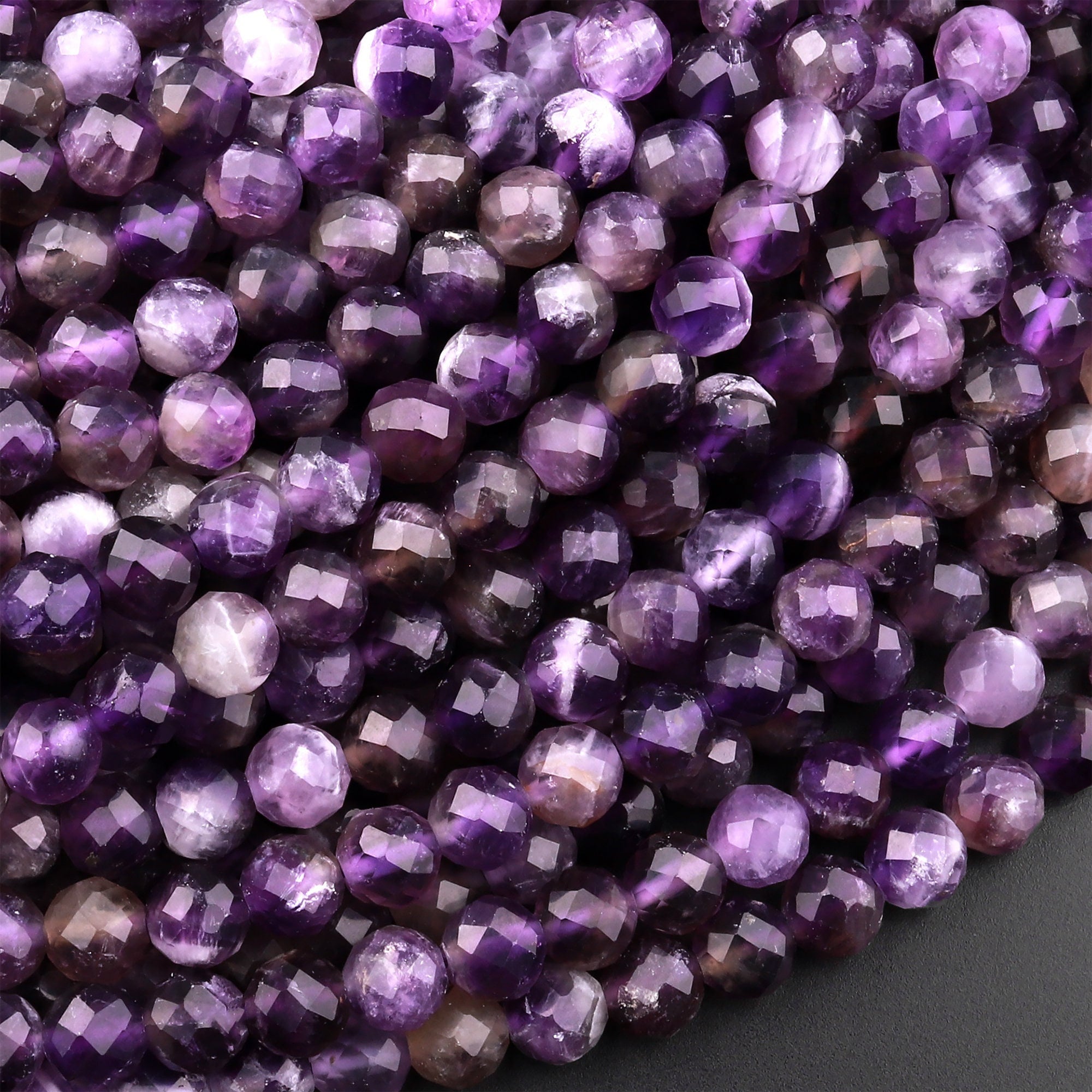 Grade  Natural Amethyst Gemstone Faceted Round Beads 15'' 4MM 6MM 8MM 10MM 