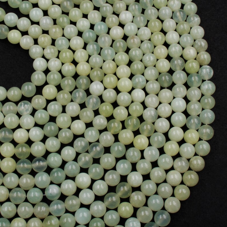 Natural Green Serpentine Jade Round Beads 4mm 6mm 8mm Gemmy Etsy