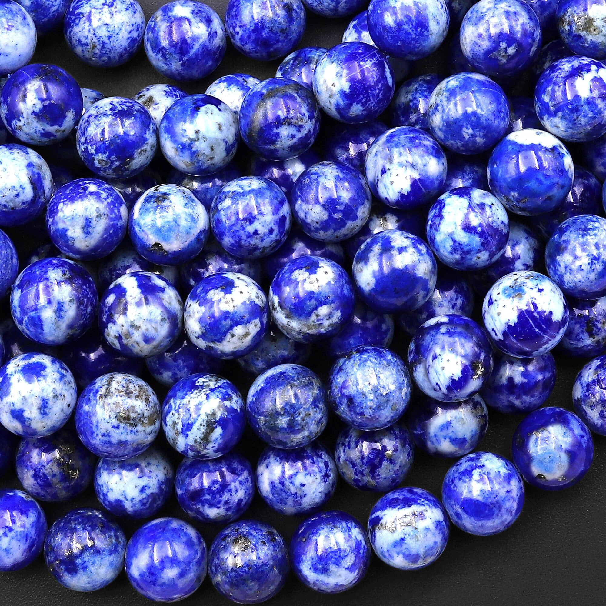 本物の100%天然ブルーラピスラズリ 3mm 6mm 8mm 10mm ラウンドビーズ 