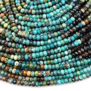 1 Strand Natural Stone Faceted Blue Turquoise Small Beads - Temu