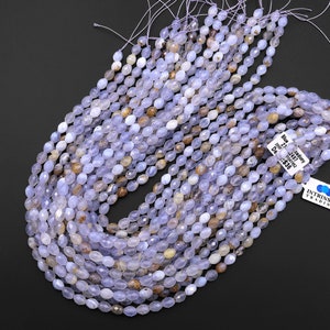 Natural Blue Chalcedony Gemstone Coin Shape Faceted