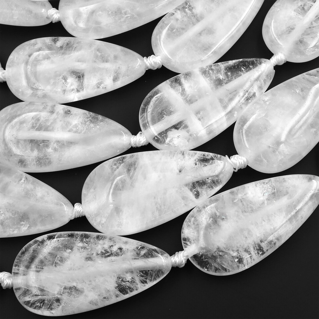 AAA Pristine White Natural Rock Crystal Quartz Large Long Smooth