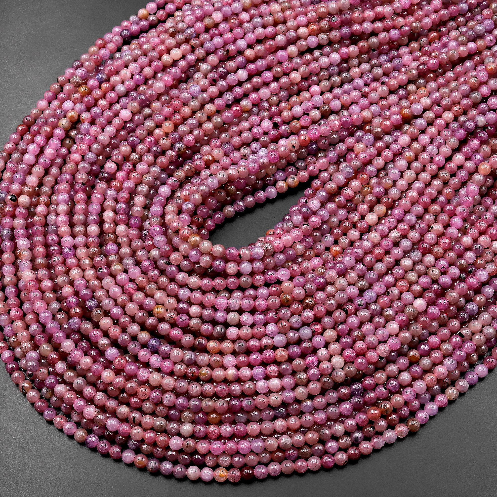 Perle Rotonde Sfaccettate Di Quarzo Rubino: 3-3,5 Mm, Filo Da 12,5 Pollici - Foto 6