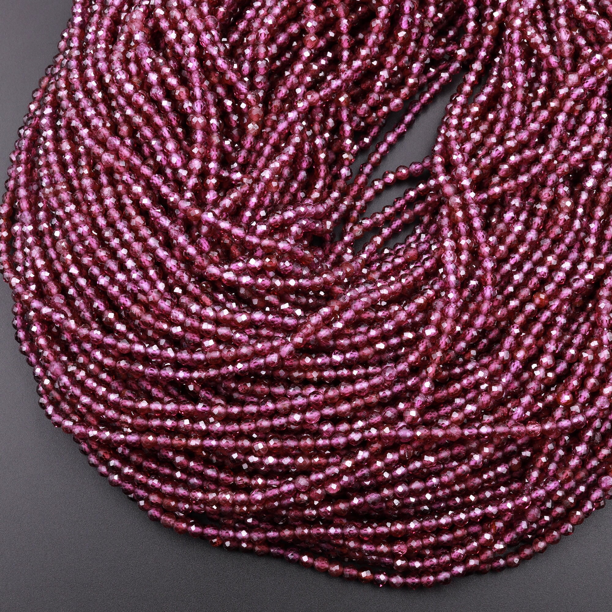 5 Pietre Preziose Rotonde Sfaccettate Di Granato Rosso AAA (8 - Foto 6