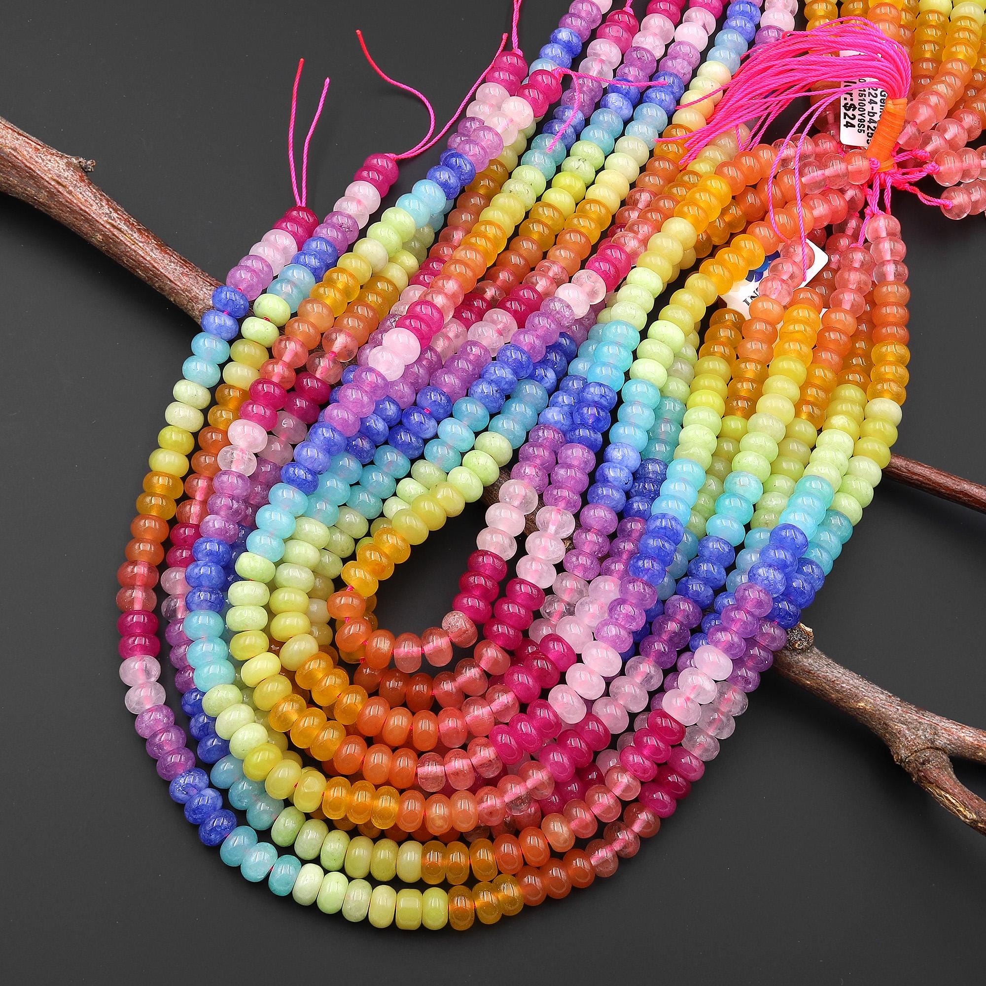 Candy Rainbow Collection ~ Mixed Gemstones Smooth 8mm Rondelle