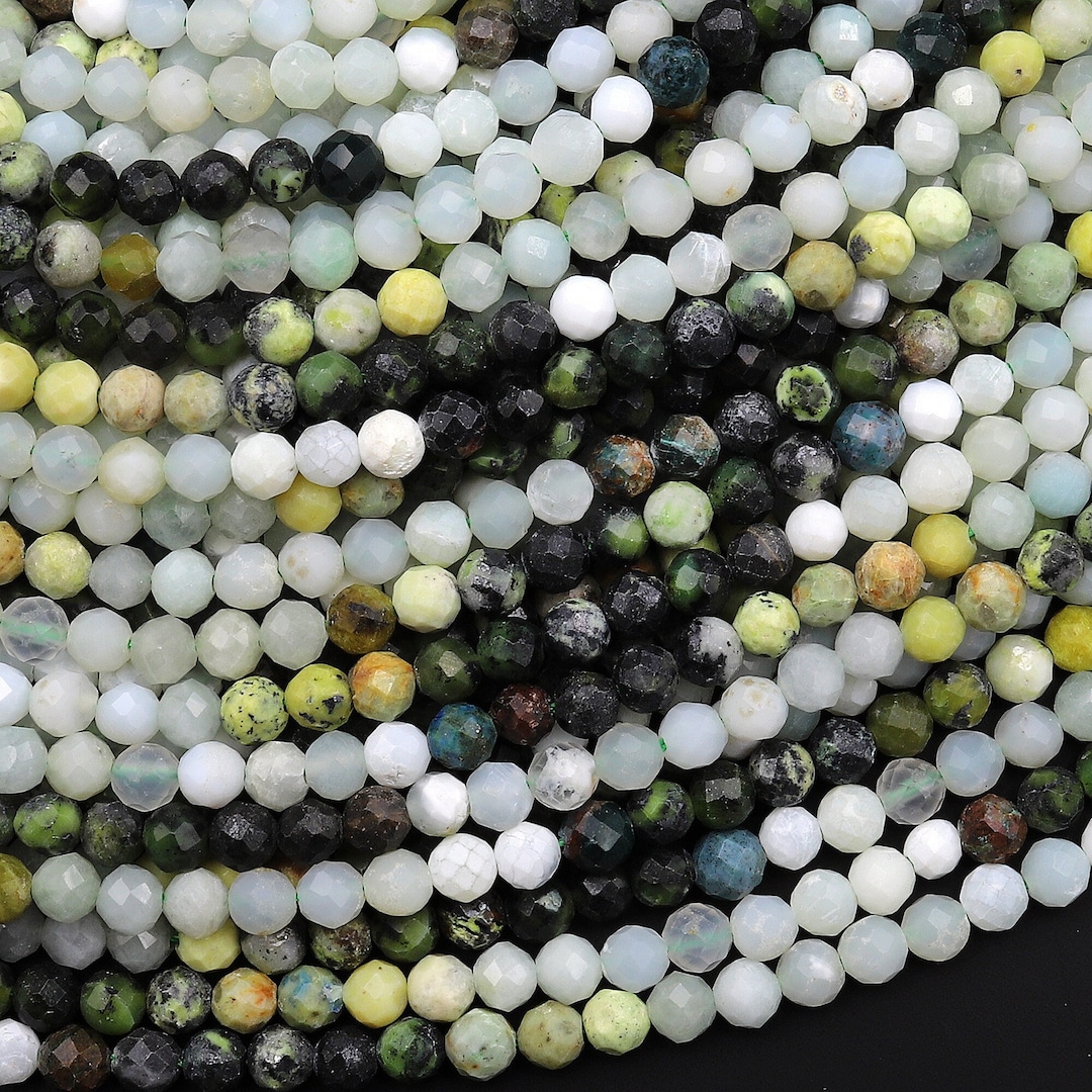 Perle Rotonde In Giada Serpentina Verde Naturale Opaca Da 4 Mm, 6 Mm, 8 Mm E 10 Mm, Filo Da 15,5" - Italia - Foto 3