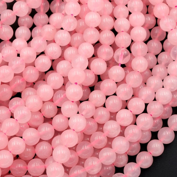6mm Natural Pink Rose Quartz Beads Strands, Circle Round blush pink  gemstone beads, 15 strand WHOLESALE light pink diy jewelry