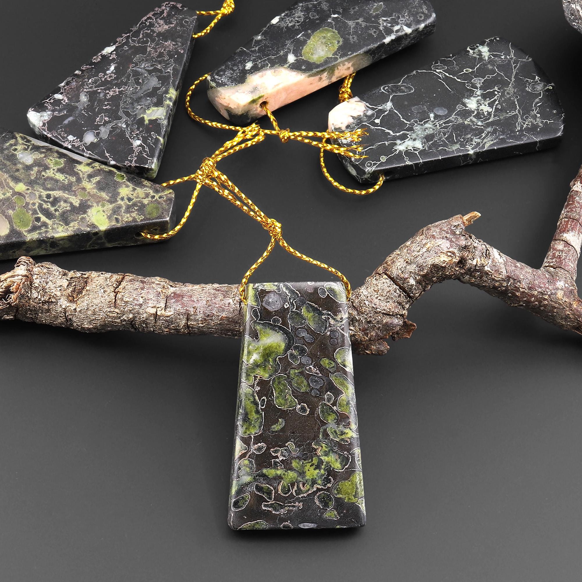 Natural Cherry Blossom Jasper Aka Flower Jasper Side Drilled