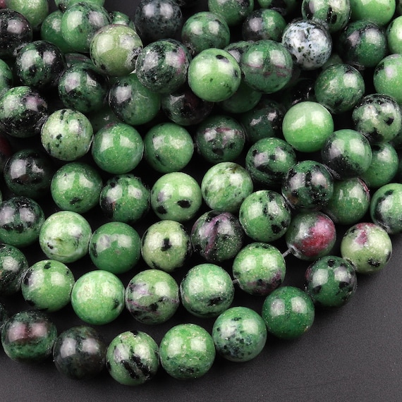 Natural Ruby Zoisite 4mm 6mm 8mm 10mm Round Beads 15.5 Strand Etsy