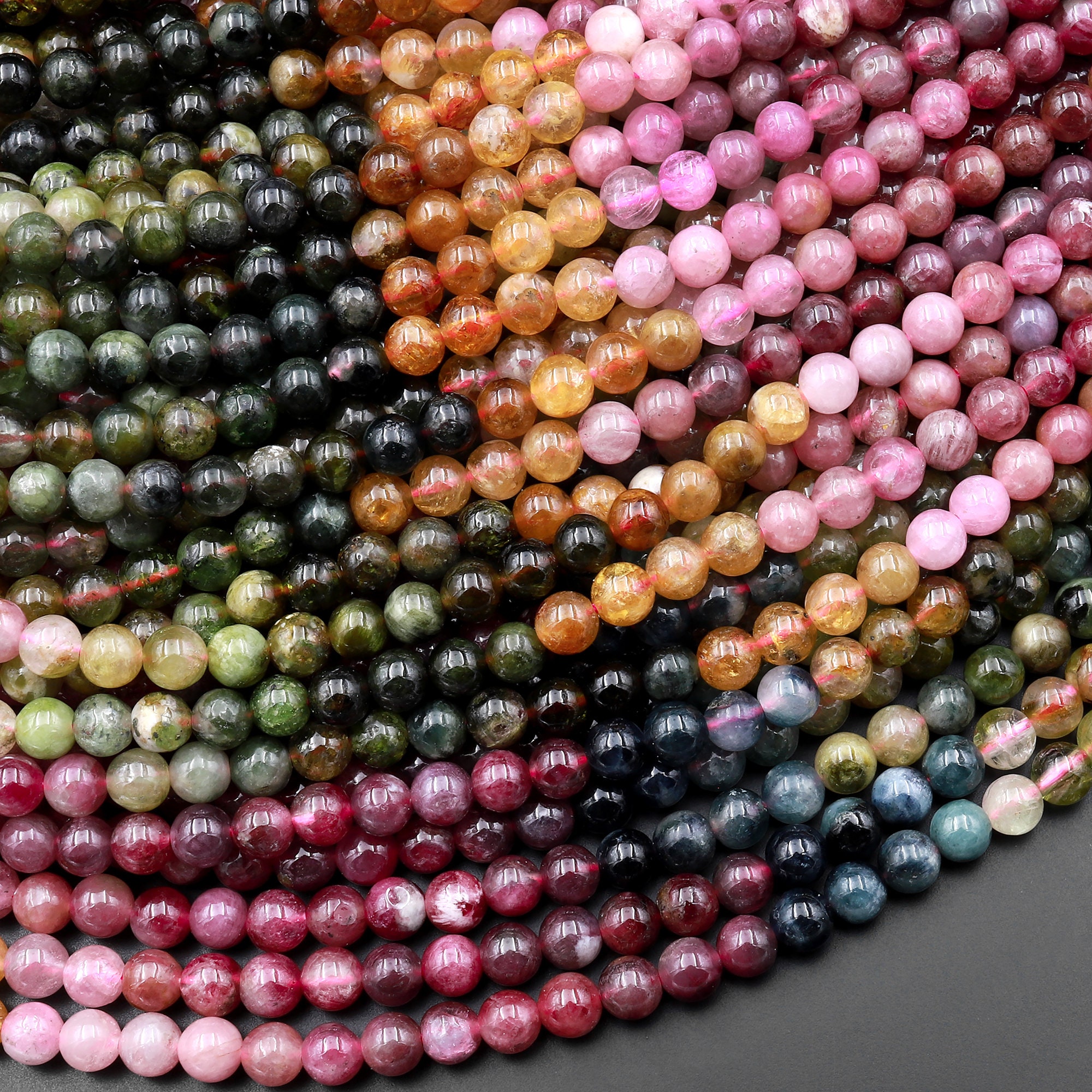 Rainbow 8mm Smooth Gemstone Rondelles With 1mm Hole for Size 8 Griffin  Silk, Colorful Gemstone Beads, Rainbow Gemstone Beads 