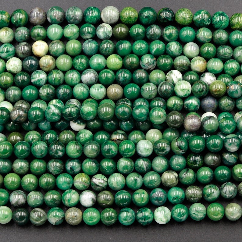 Natural African Green Jade Beads 4mm 6mm 8mm 10mm Round Smooth Etsy