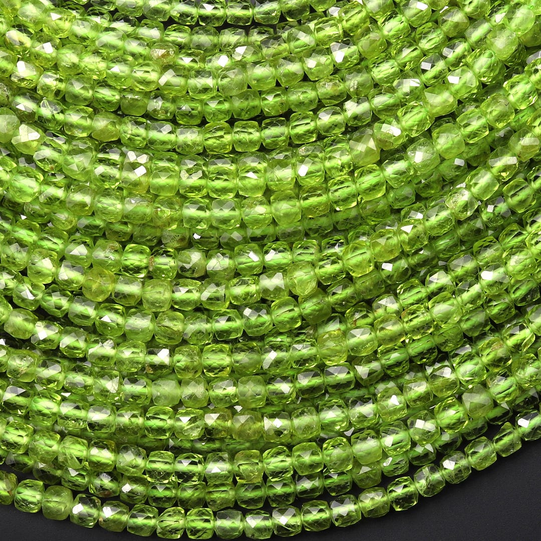 AAAグレード天然グリーンペリドットマイクロファセット2mm 3mm 4mm