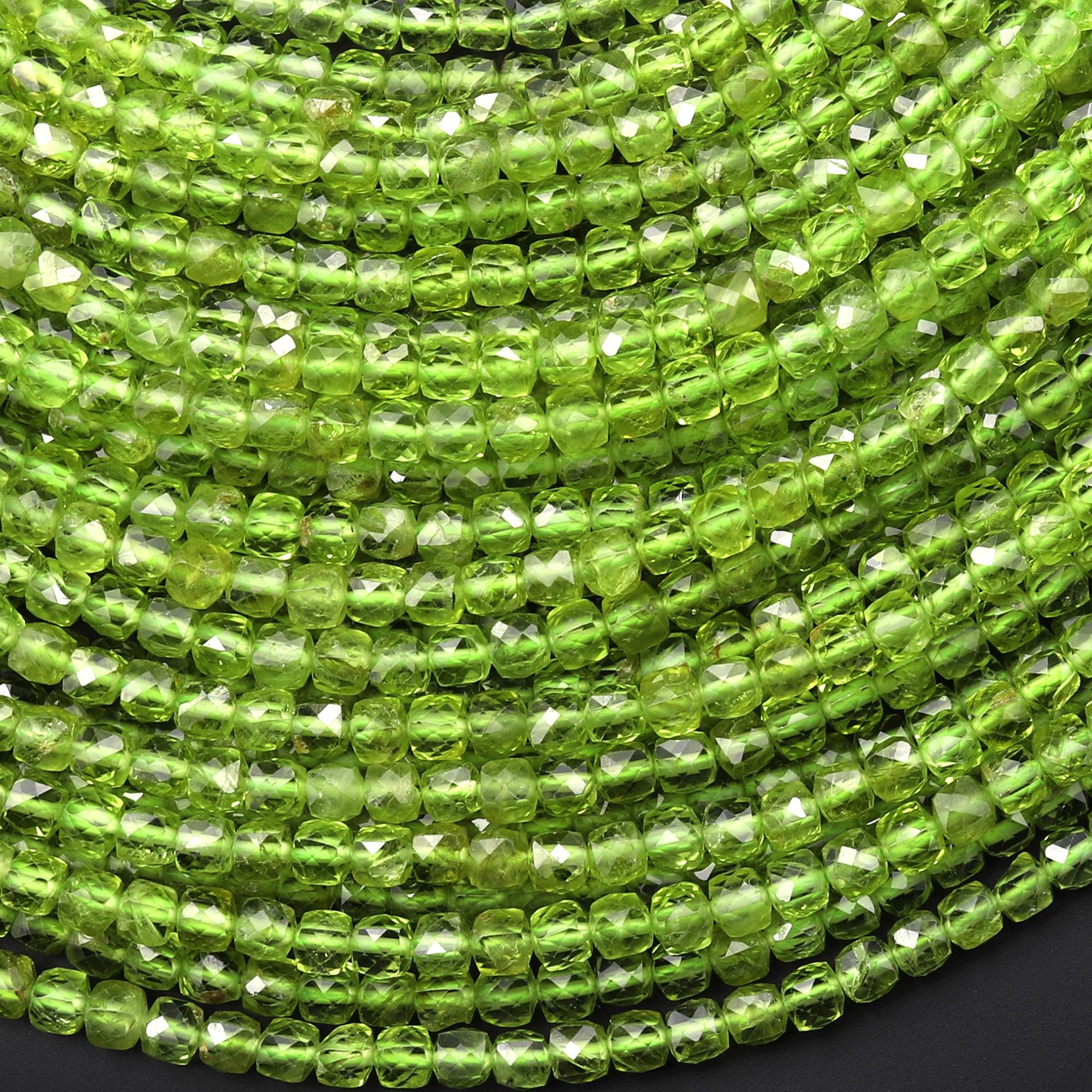 AAAグレード天然グリーンペリドットマイクロファセット2mm 3mm 4mm