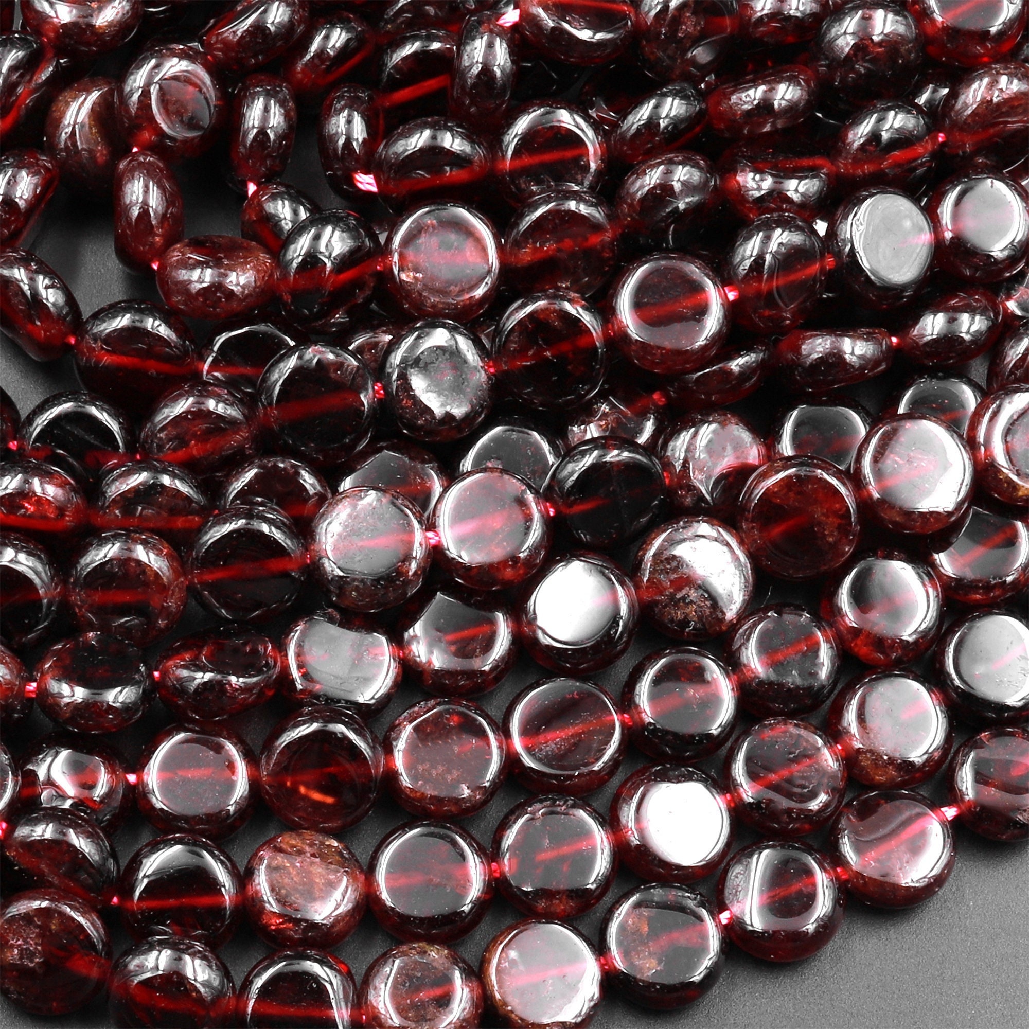 Natural Red Garnet 3mm 4mm 6mm 8mm 10mm 12mm 14mm Round Beads Superior AA  Grade 15.5 Strand 