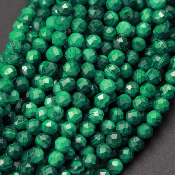 5MM GREEN GARNET GEMSTONE GRADE A MICRO FACETED ROUND LOOSE BEADS 15.5/"