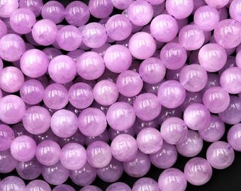 AAA Natural Kunzite 4mm 6mm 8mm 10mm 12mm Smooth Round Beads Gemstone 15.5" Strand