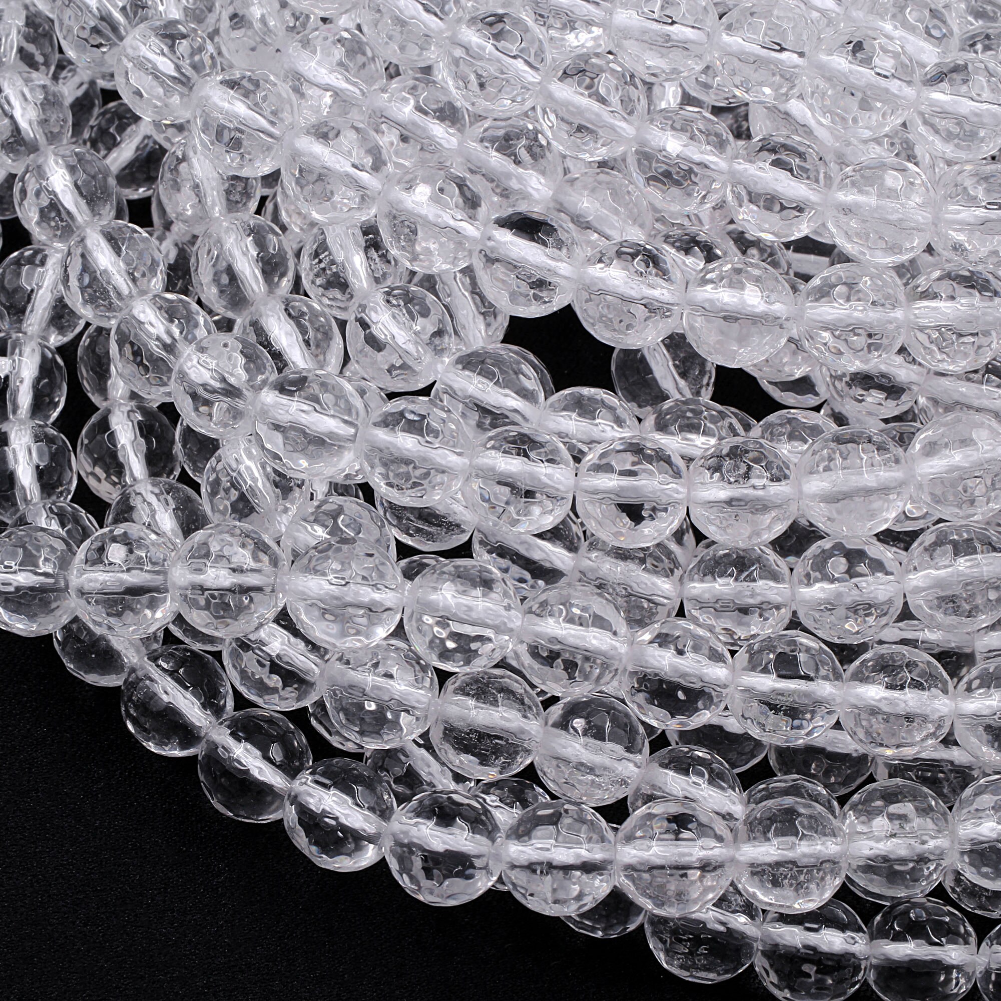 Faceted Natural Rock Quartz Round Beads 2mm 3mm 4mm 6mm 8mm 10mm 12mm ...