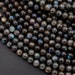 Rare Natural Black Labradorite 4mm 6mm 8mm 10mm 12mm  Round Beads Blue Flashes 15.5' Strand 