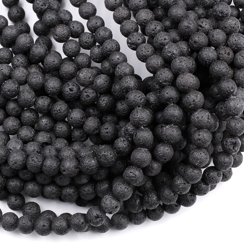 Natural Lava Beads 4mm 6mm 8mm 10mm 12mm Round 15.5 Strand image 3