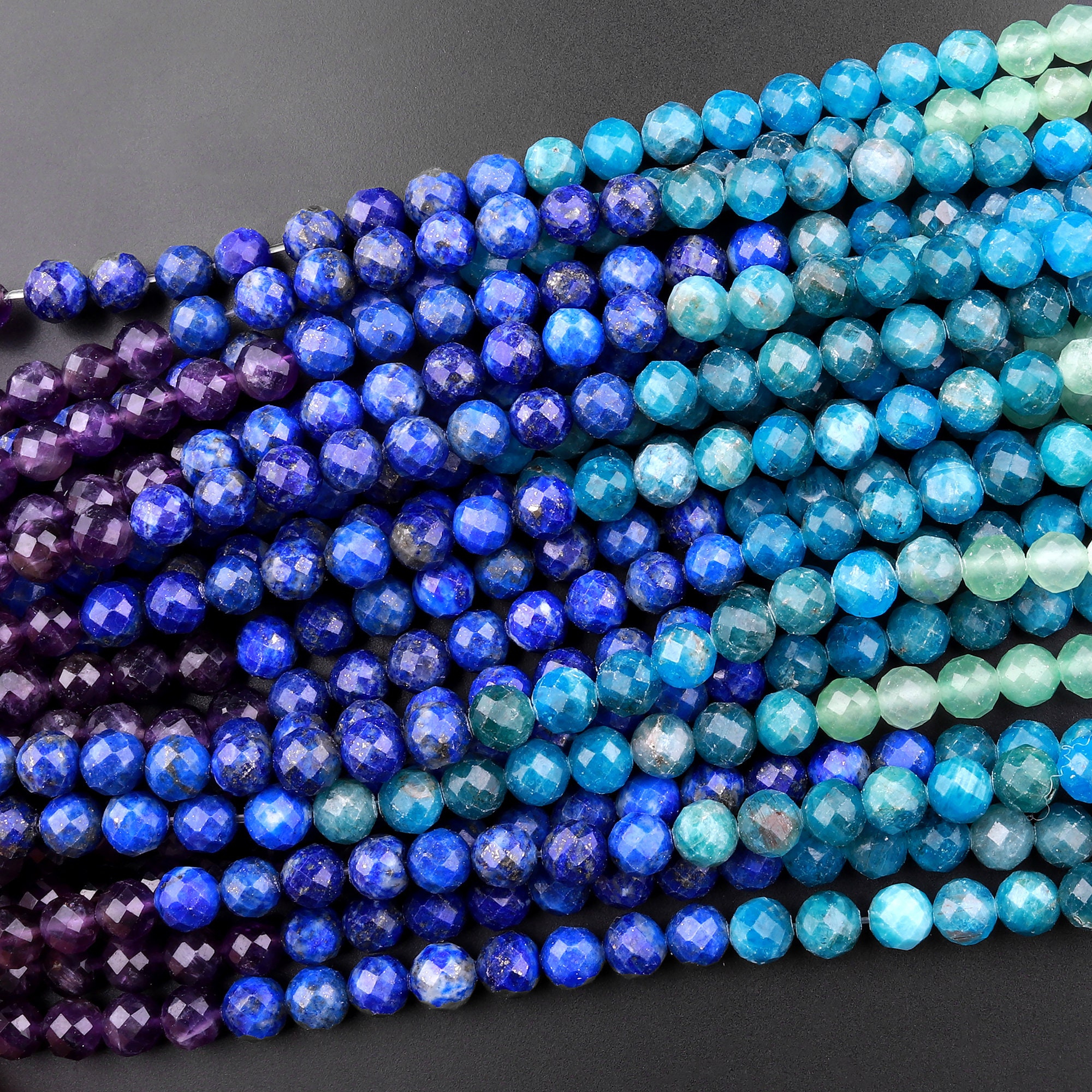 Faceted Natural Chakra 4mm 6mm 8mm Beads Gemstone Amethyst