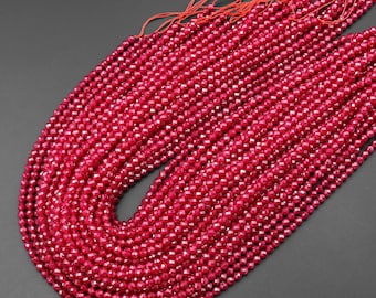 Perle Rotonde Sfaccettate Di Quarzo Rubino: 3-3,5 Mm, Filo Da 12,5 Pollici - Foto 9