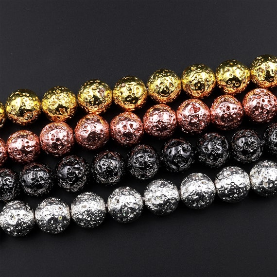 Natural Lava Beads: Black Volcanic Rock Beads 4mm 6mm 8mm 10mm