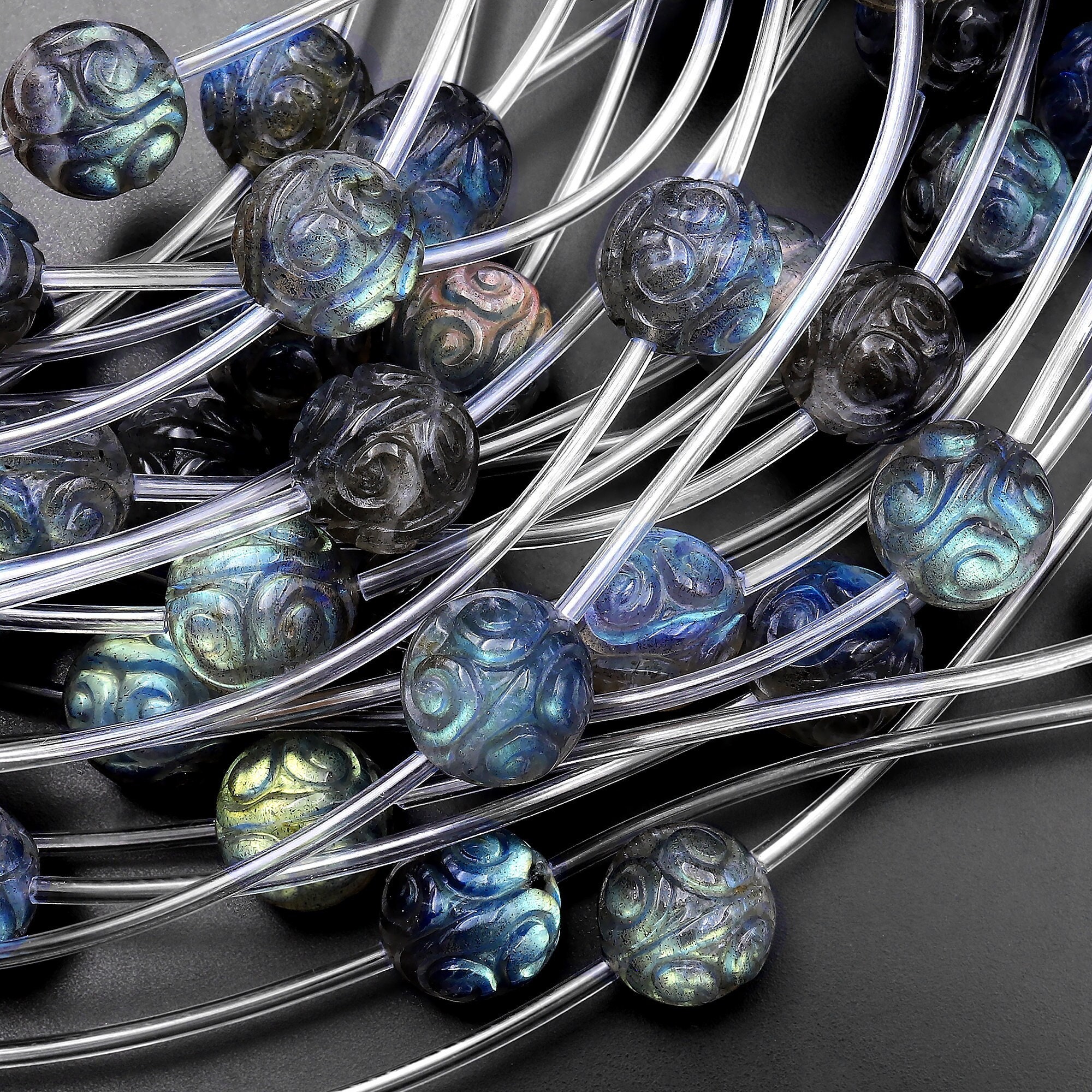 Carved gemstone deals beads