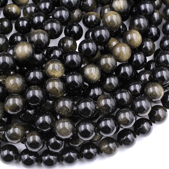 Natural Golden Obsidian Beads 4mm 6mm 8mm 10mm AAA High Quality 15.5" Strand