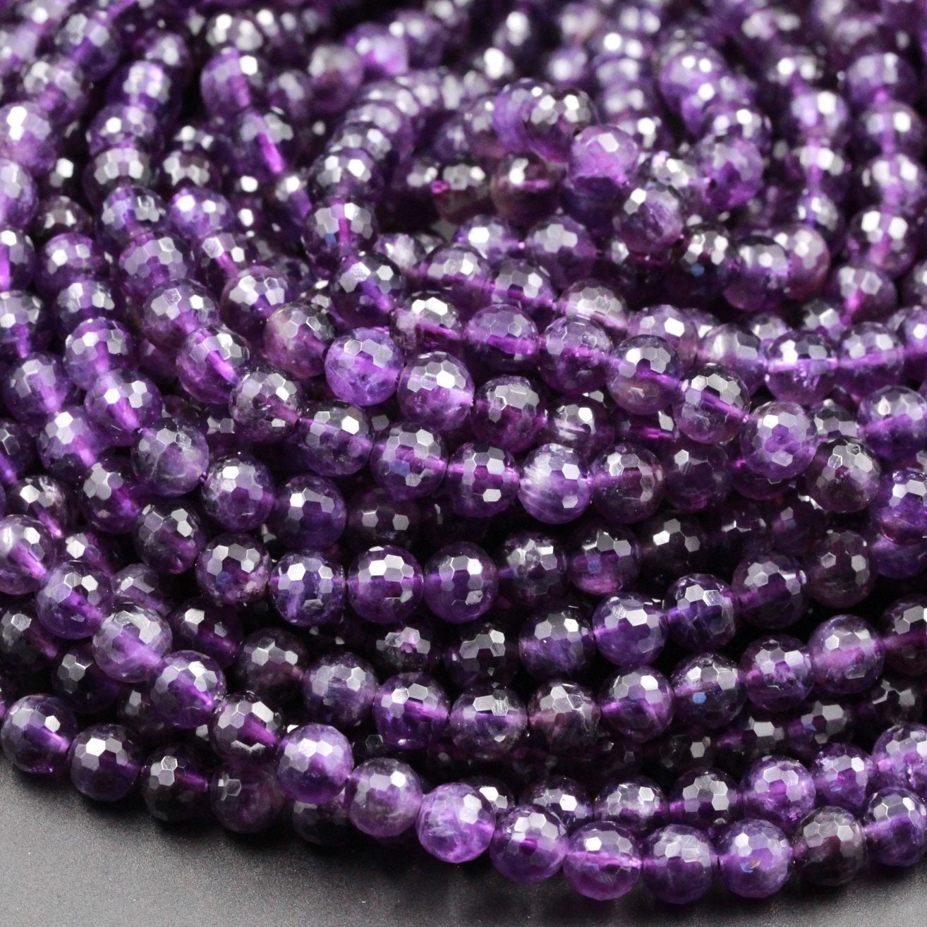 Natural Purple Amethyst Gemstone Faceted Round Beads 15" 6mm 8mm 10mm 12mm 14mm 