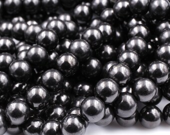 本物の天然シュンガイト 4 mm 6 mm 8 mm 10 mm 12 mm ラウンドビーズ 