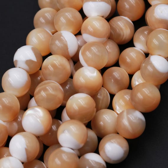 Natural White Mother Of Pearl MOP Shell Round Beads 4mm 6mm 8mm 10m 12mm 16/"