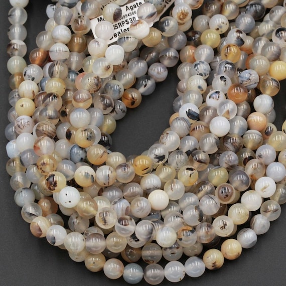 12MM ORANGE MONTANA AGATE GEMSTONE ROUND LOOSE BEADS 15/"