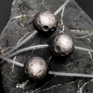 AAA Hand Carved Natural Silver Obsidian Meteorite Moon Planet Gemstone Round Beads 8mm 10mm 12mm 14mm