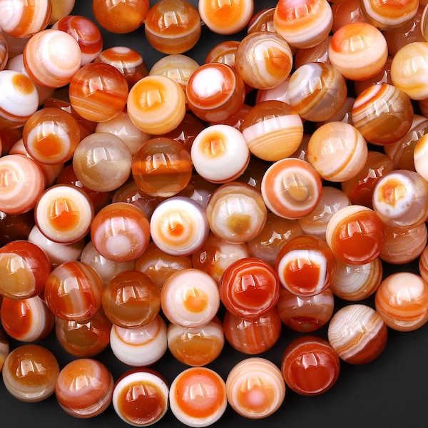 Sardonyx naranja natural AAA, cuentas redondas lisas de 10 mm, hilo de 15,5"