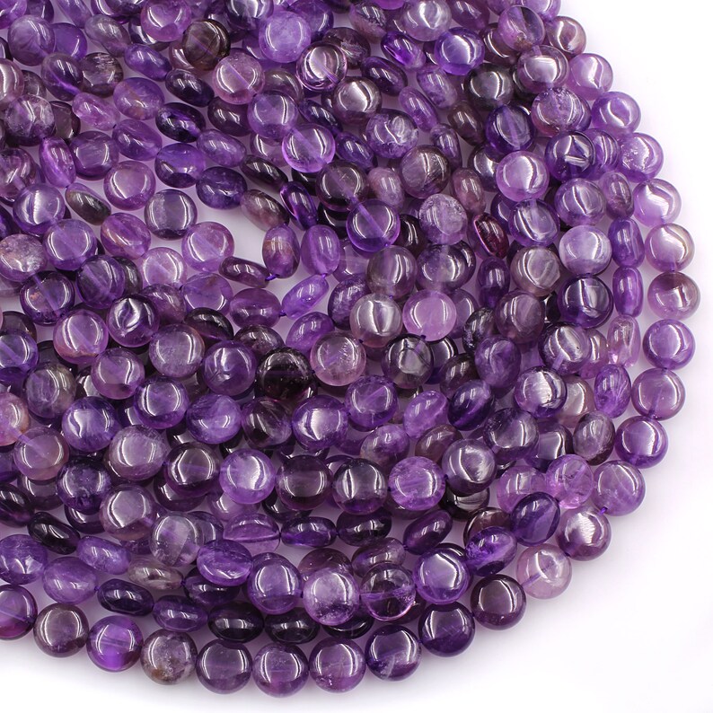 thumbnail interactive-video image 1 of Natural Amethyst Round Beads - 15 Beads In 4mm To 12mm Sizes, Smooth & Glossy 1 of 9