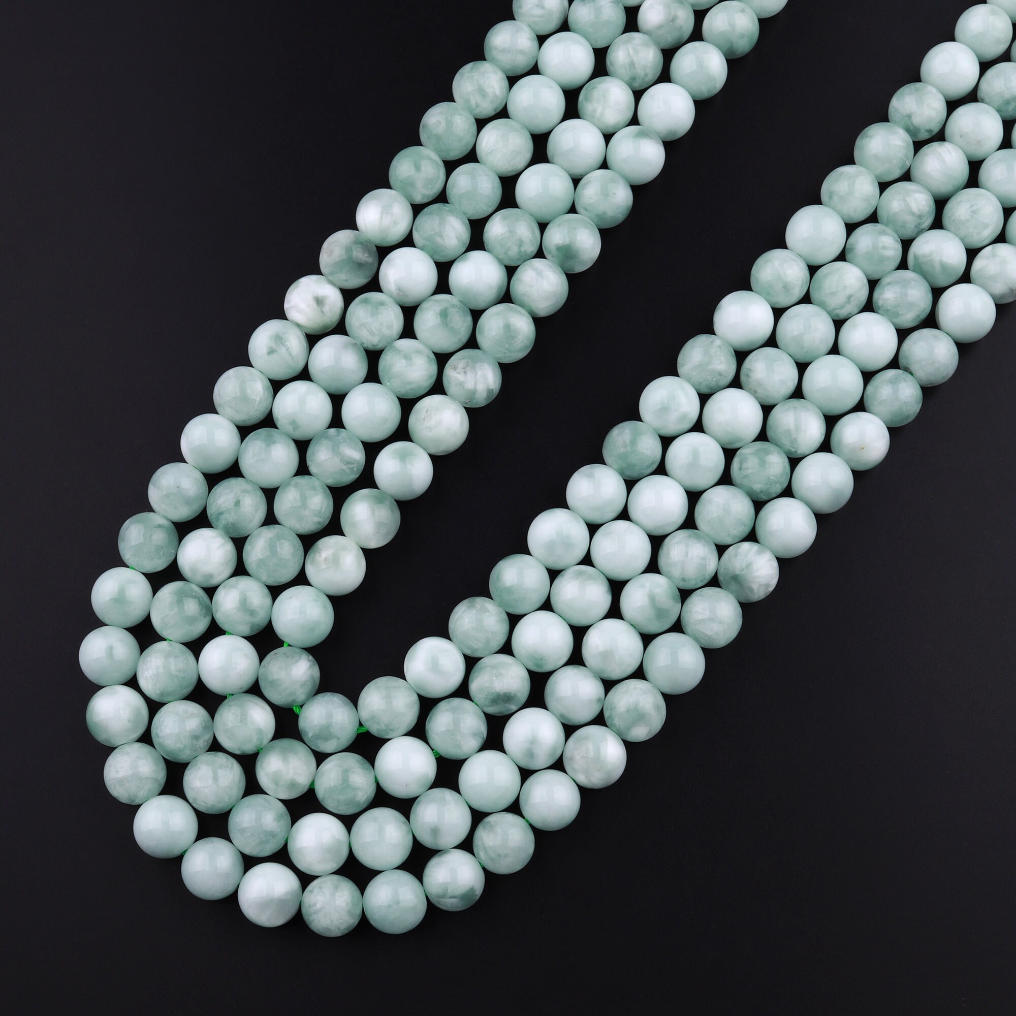 グリーンムーンストーン 4 mm 6 mm 8 mm 10 mm 12 mm 14 mm 16 mm