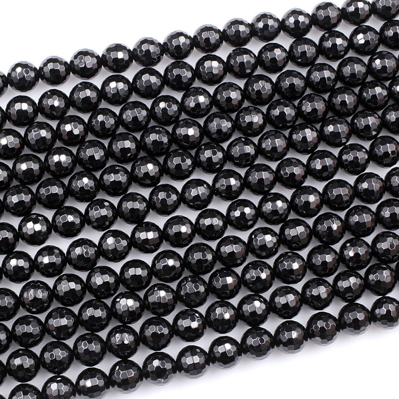 AAA Grade Natural Black Onyx Beads Faceted 4mm 6mm 8mm 10mm - Etsy
