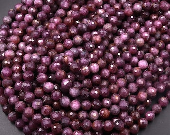 Perle Rotonde Sfaccettate Di Quarzo Rubino: 3-3,5 Mm, Filo Da 12,5 Pollici - Foto 8