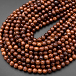 Natuurlijke zwarte palissander kralen 4mm 6mm 8mm 10mm 12mm donkerbruin hout geweldig voor Mala gebed meditatie therapie 15 Strand afbeelding 5