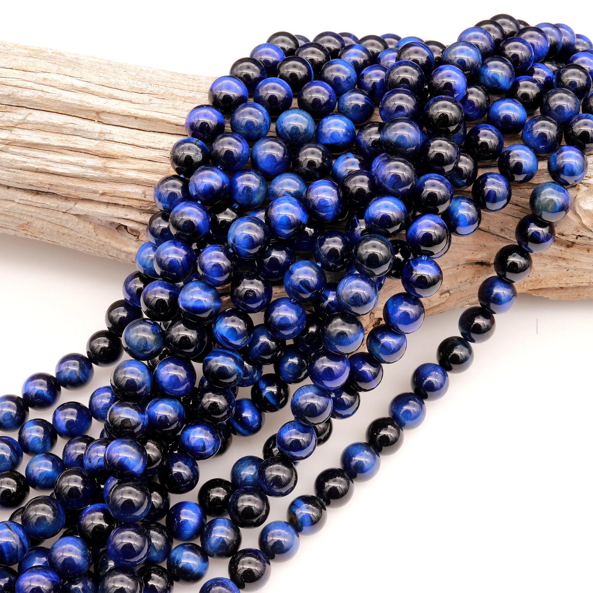 AAA Mystic Lapis Blue Tiger's Eye 4mm 6mm 8mm 10mm Smooth