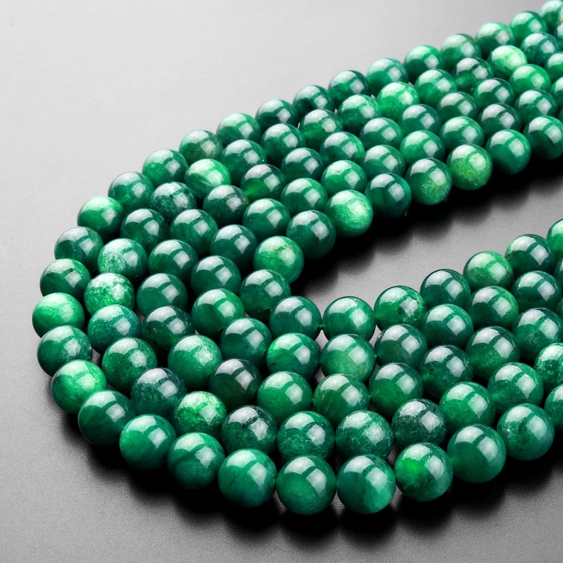 AAA Natural Green Mica Muscovite in Fuchsite 4mm 6mm 8mm 10mm Round Beads Gemstone 15.5 Strand image 7