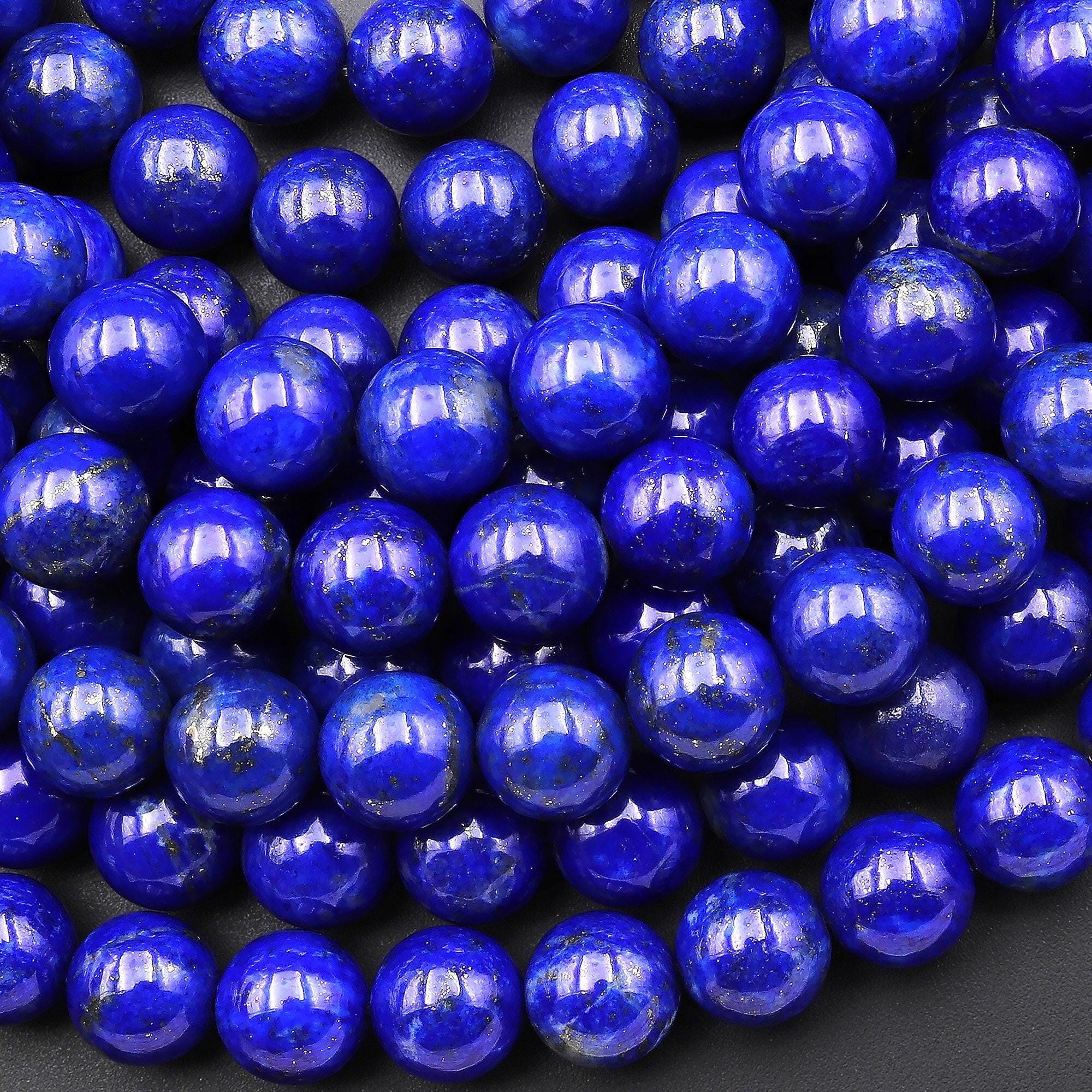 AAA+ Natural Blue Lapis 2mm 3mm 4mm 6mm 8mm 10mm 12mm Round Beads 15.5" Strand