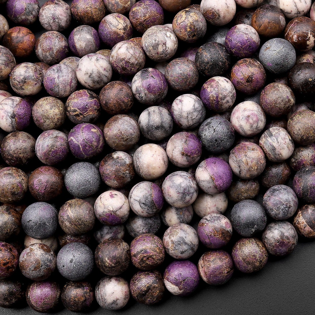 Matte Natural Stichtite Beads 4mm 6mm 7mm Smooth Round Beads