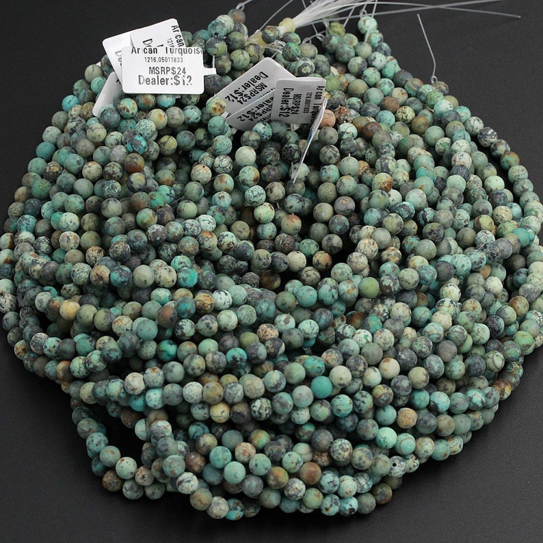 African Turquoise, Jasper, Dyed, Smooth Round Beads In Sizes 4mm, 6mm, 8mm & 10mm. Priced Per Strand - Foto 6