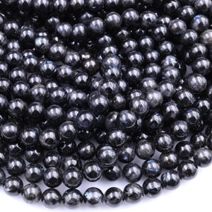 Natuurlijke arfvedsoniet gladde ronde kralen 6 mm 8 mm 10 mm 12 mm 14 mm 15,5" streng