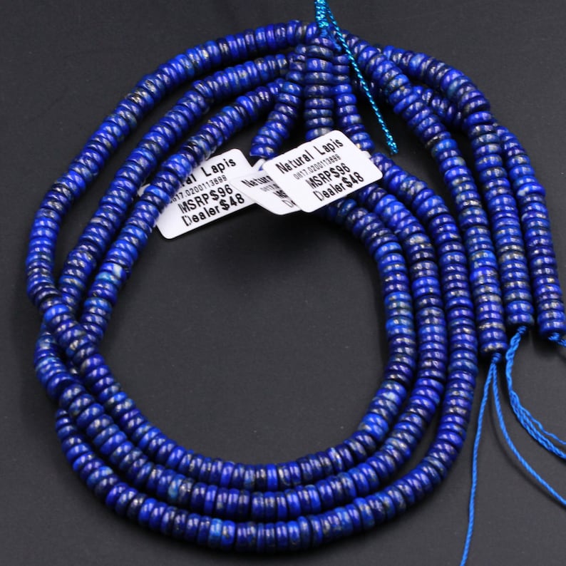 Superior AAA Quality Genuine 100/% Natural Blue Lapis Lazuli Heishi Beads 6mm Disc Rondelle Wheel Beads 16 Strand