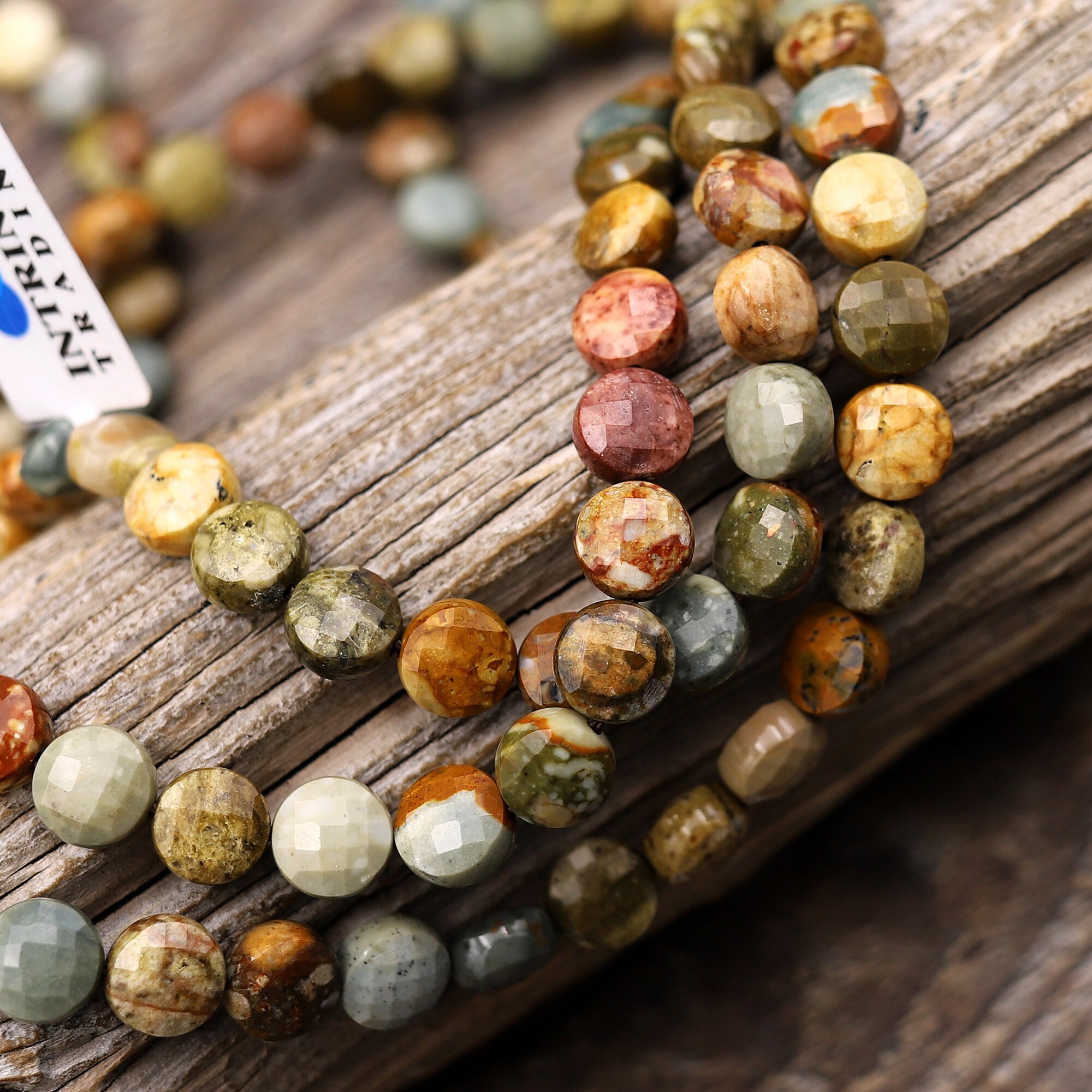 Faceted Natural Owyhee Picture Jasper Coin Beads 6mm 8mm 10mm 15.5 ...